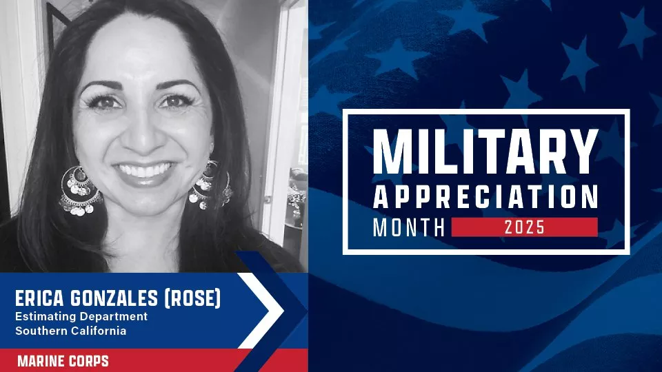 Erica Gonzales with Military Appreciation Month Graphic
