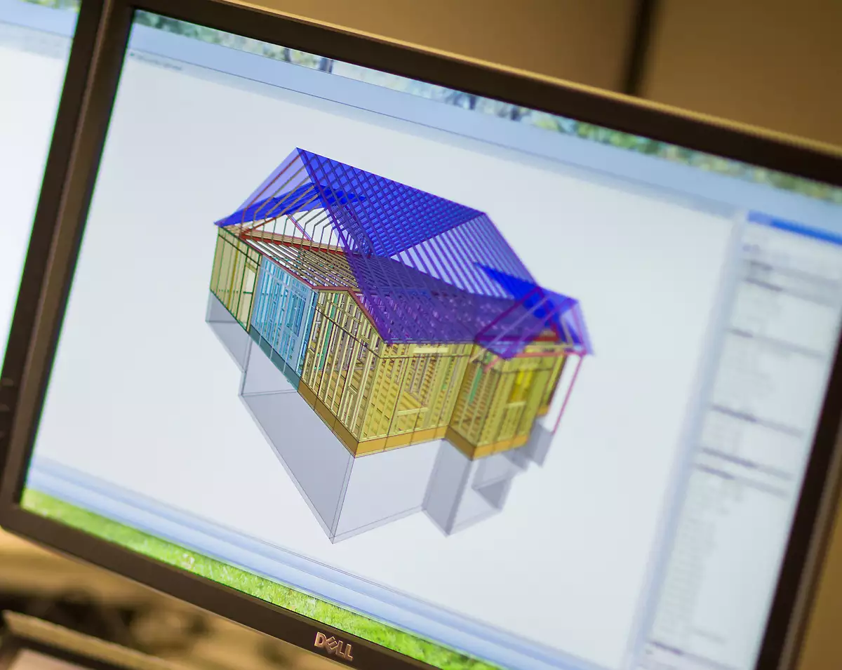 Computer Monitor Displaying House Drafting Software